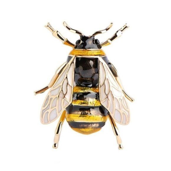Bee Enamel Brooch Gift Jewelry Insect Pin - Picture 1 of 4